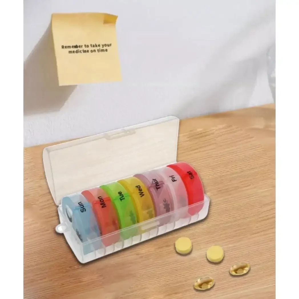 Tablets - 1/2 Stück Tragbare 7-Tage-Wochen-Pillenbox, 14-Fächer-Vitamin-Pillenbehälter für