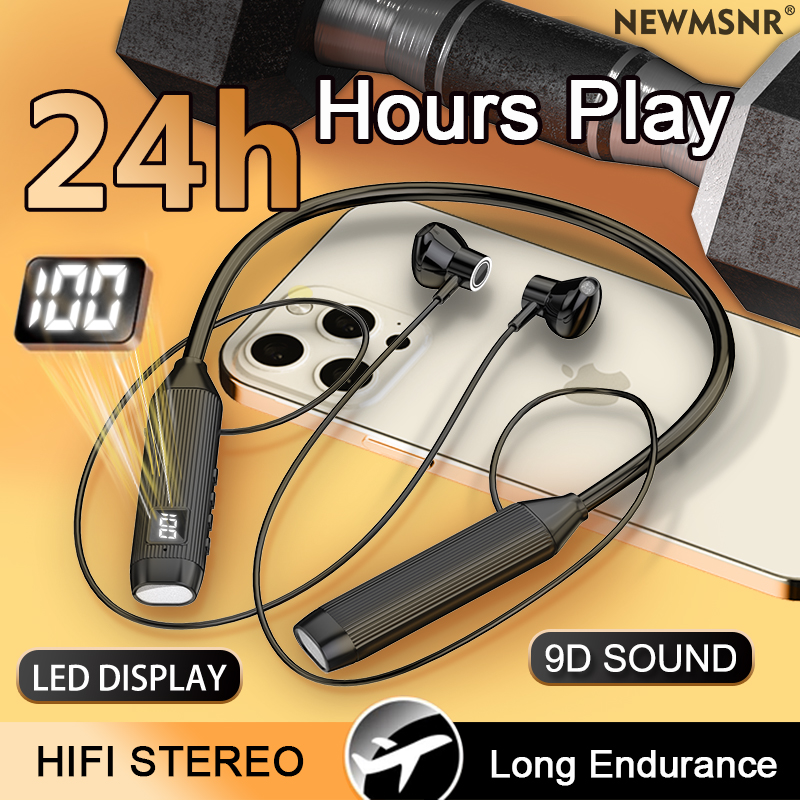 Magnetic Neckband Sports Earphones - TWS LED Display Super Power Drahtlose