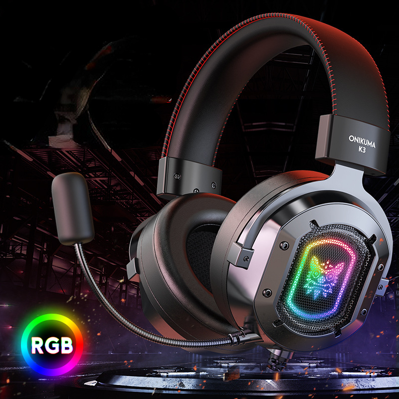 Gaming Headset With Mic Rgb - Onikuma k3 Headset Gamer RGB kabel