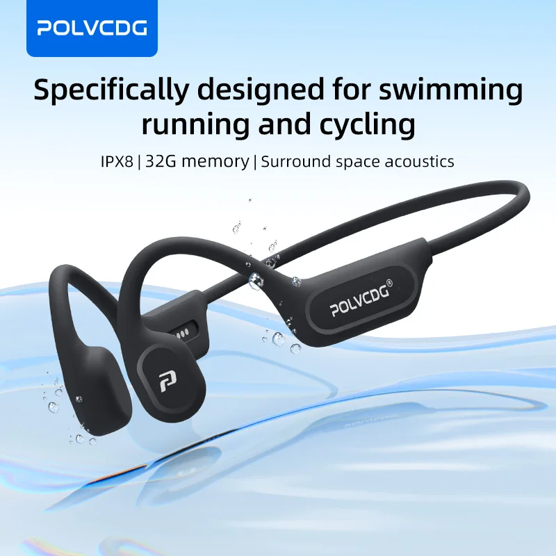 Type C Wired Earphones With Mic - POLVCDG X9 Knochenleitungs-Kopfhörer 32G IPX8 Wasserdicht
