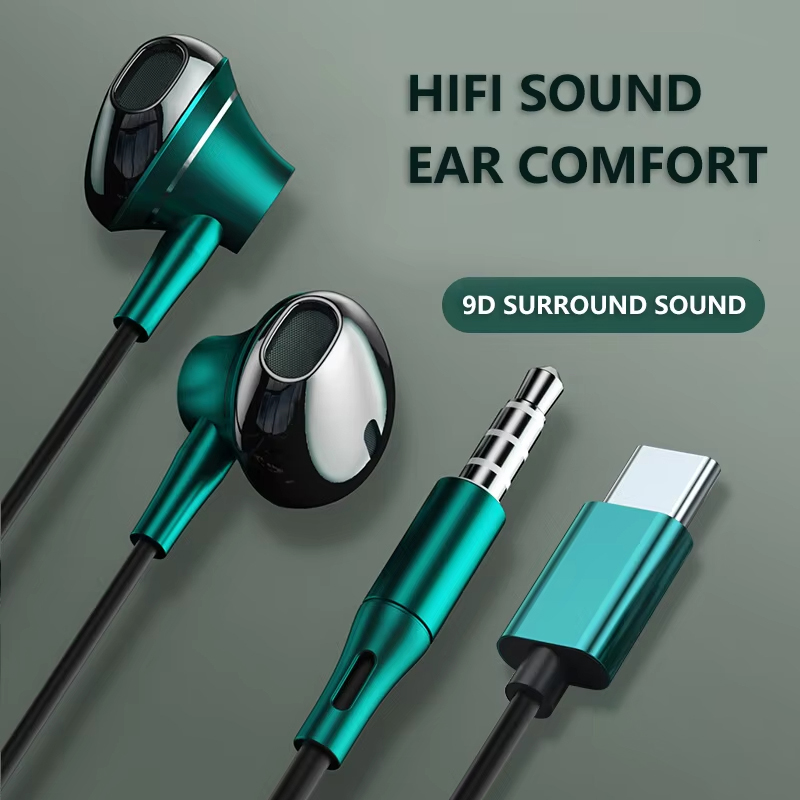 Type C Wired Earphones With Mic - 9D Bass Stereo Typ C und