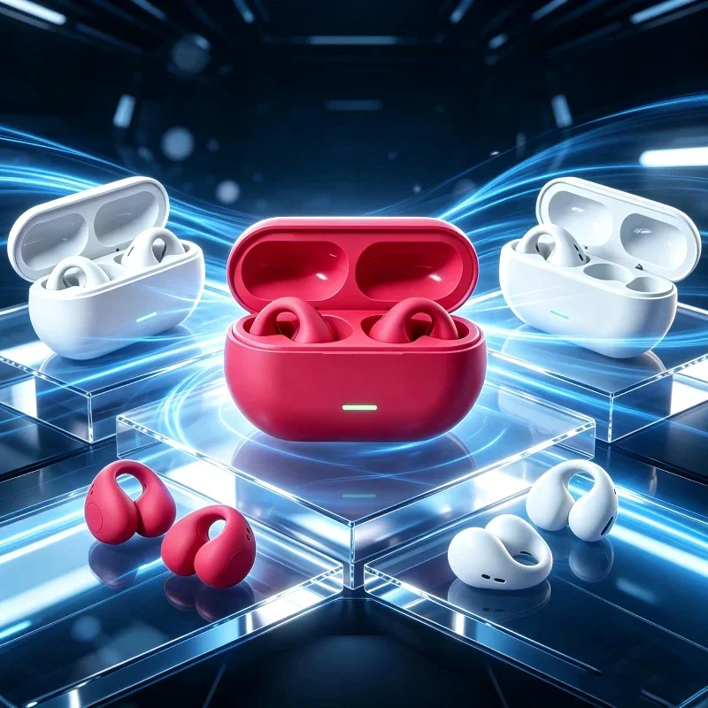 Open Ear Air Conduction Headphones - T75 Bluetooth-Headset 5.3 Kabellose Air-Conduction-Kopfhörer Ohrclip