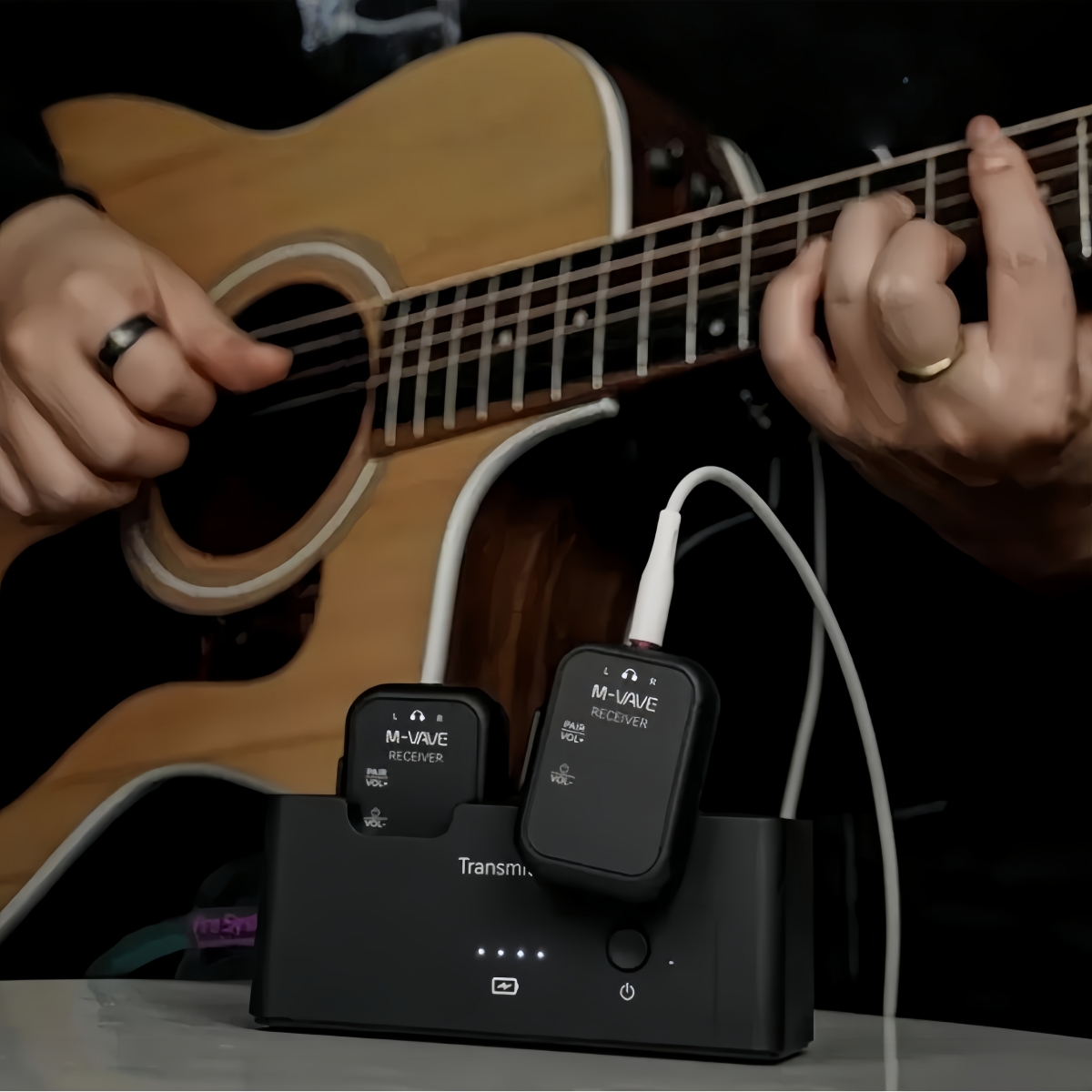 In Ear Monitors For Singers - M-VAVE WP-12 Kabelloses In-Ear-Monitoring-System, 2,4GHz 1Tx+2Rx,