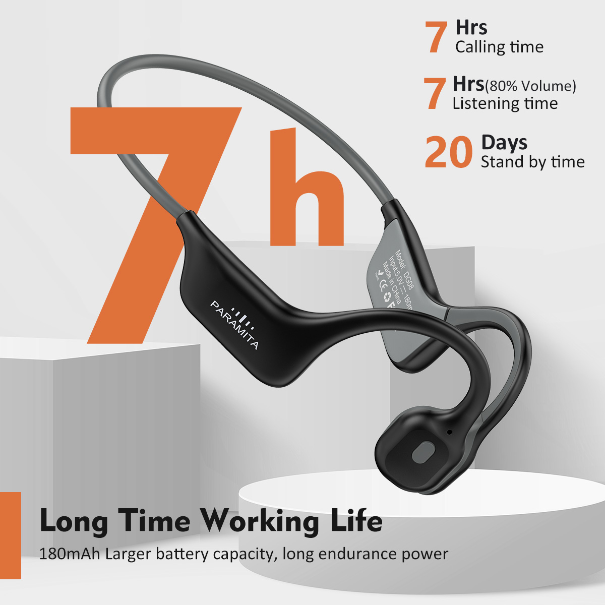 Bone Conduction Running Headphones - 2024 Classic DG08 Knochenleitungskopfhörer, kabelloses Bluetooth-Headset