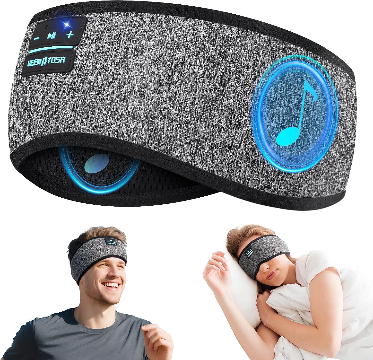 Sleep Mask Headphones Bluetooth - Bluetooth Kopfhörer Sport Seite Schlafen Stirnband