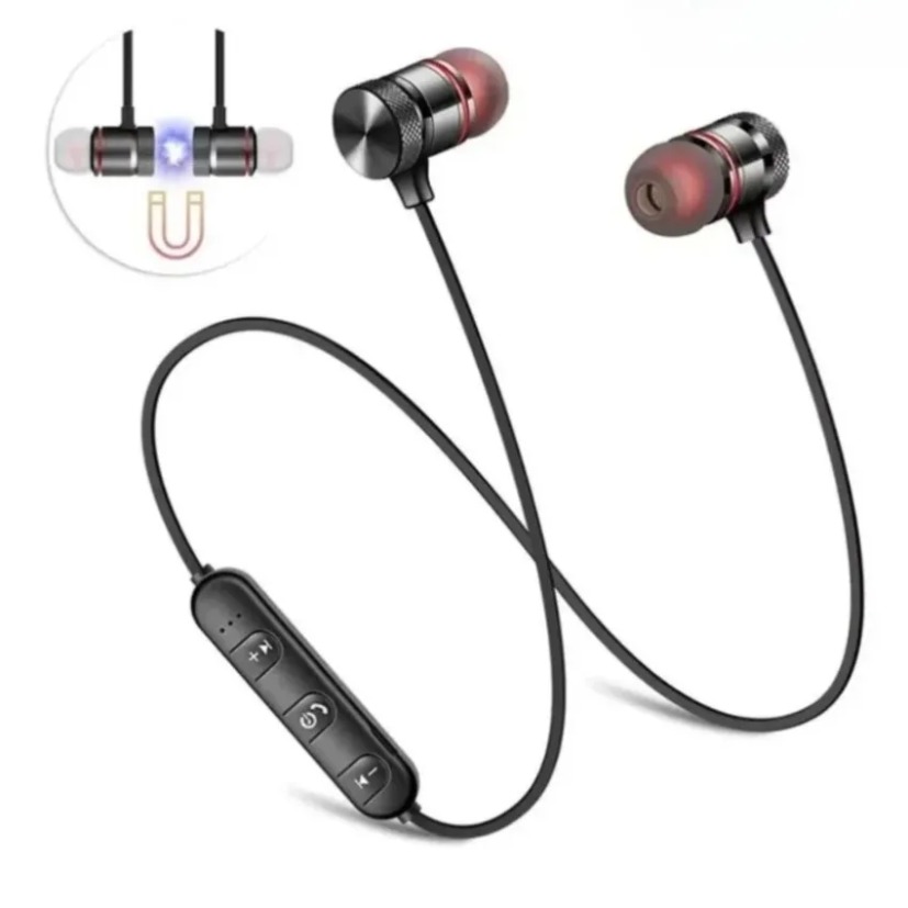 Magnetic Neckband Sports Earphones - Nackenbügel-Bluetooth-Kopfhörer, In-Ear-Kopfhörer mit magnetischem 4.2 Dual-Ear-Stereo-Sound,