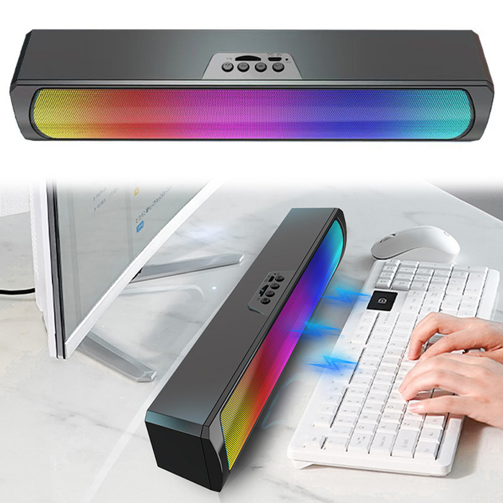 Rgb Computer Soundbar For Pc - Tragbare Computer-Soundbar-Lautsprecher, RGB, Bluetooth-kompatibel, 5.0, Soundbar,