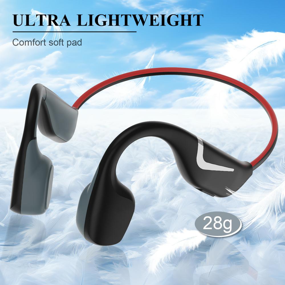 Bone Conduction Running Headphones - DV68 Pro Knochenleitungs-Bluetooth-Sportkopfhörer mit RGB-Nachtlicht, Anpassungsfähig