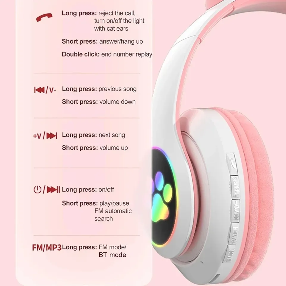 Neuestes STN-28 Kabelloses Hea – Cat Ear Bluetooth Headset Led Bewertung und Preis