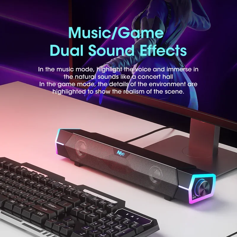 4D Stereo Sound Bar PC Lautspr – Rgb Computer Soundbar For Pc Bewertung und Preis