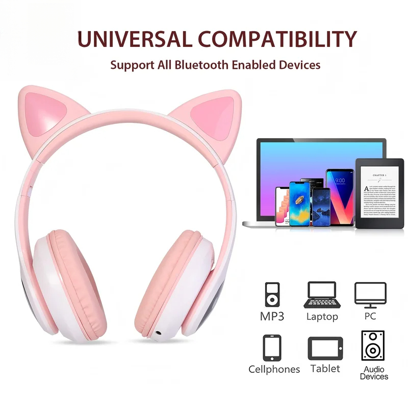 T28 Kabellose Bluetooth-Kopfhö – Cat Ear Bluetooth Headset Led Bewertung und Preis