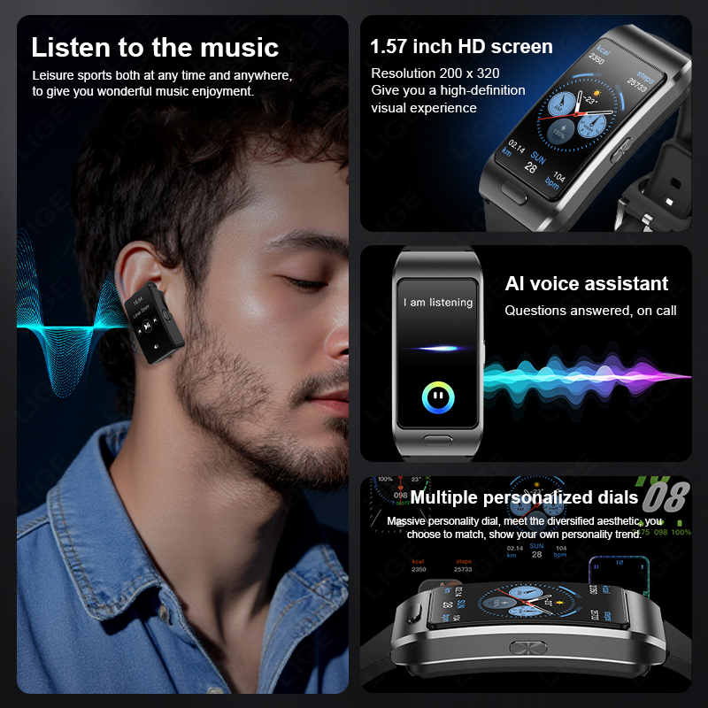 LIGE Neue Smartwatch mit Ohrhö – Tws Earbuds Bluetooth 5.3 Bewertung und Preis