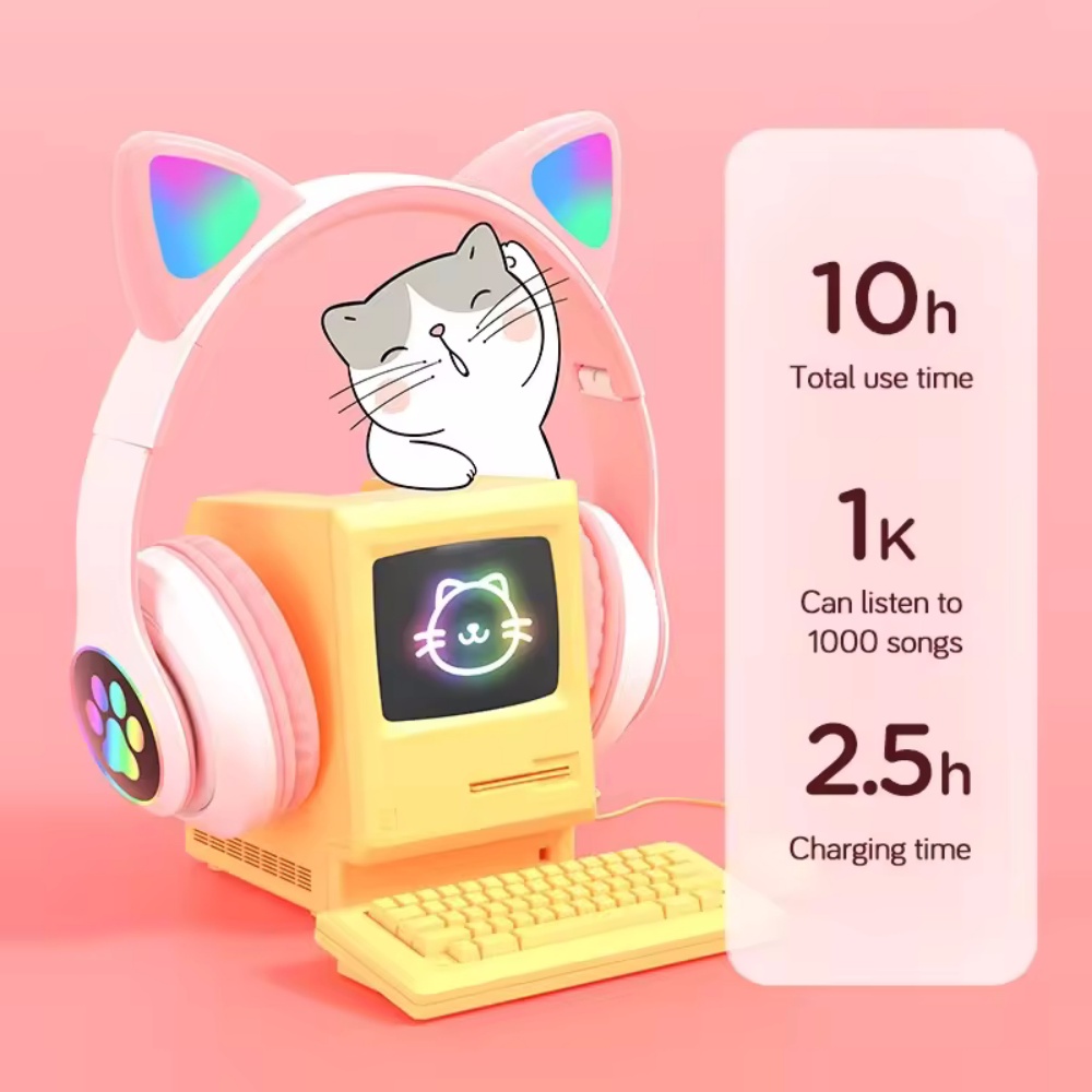 Niedliches Katzenohren-Bluetoo – Cat Ear Bluetooth Headset Led Bewertung und Preis