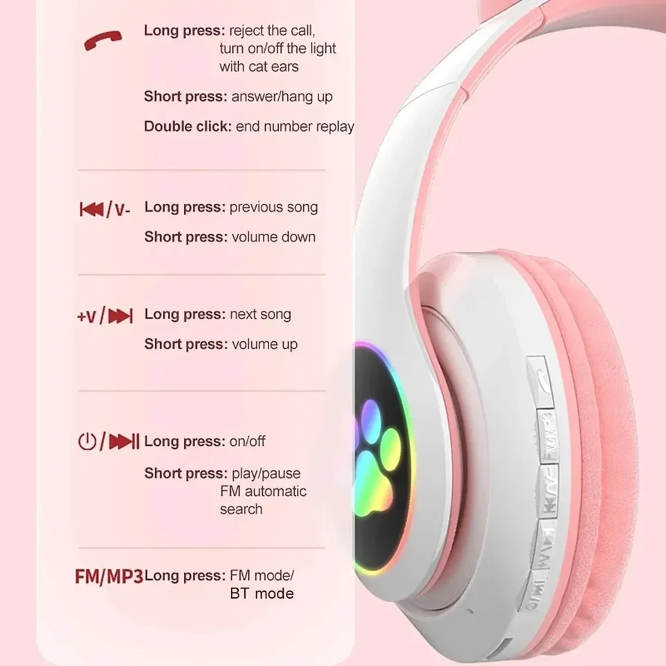 2 Stück kabelloses Headset, Bl – Cat Ear Bluetooth Headset Led Bewertung und Preis