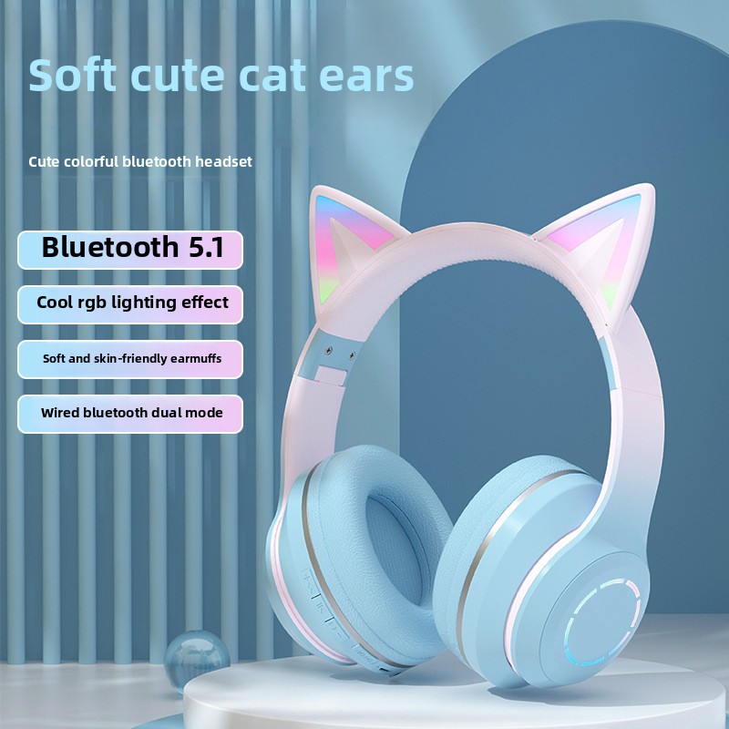 Neuer Bestseller RGB-Kopfhörer – Cat Ear Bluetooth Headset Led Bewertung und Preis